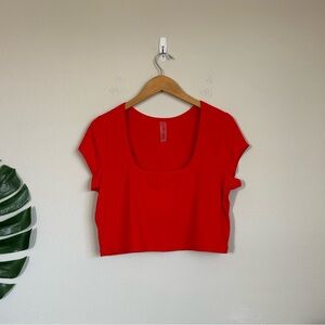 Outdoor Voices Crop Rib Scoopneck Tee
